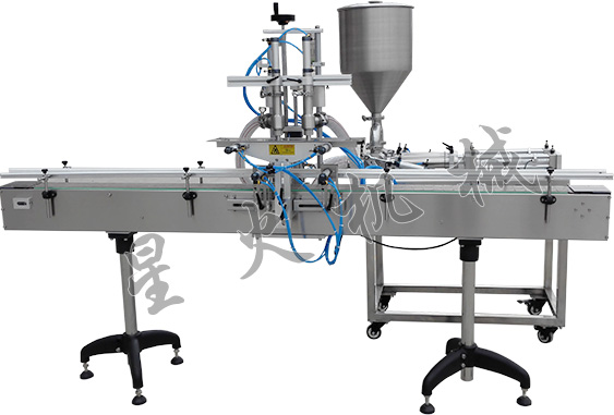 直線式雙頭顆粒醬料灌裝機(jī)
